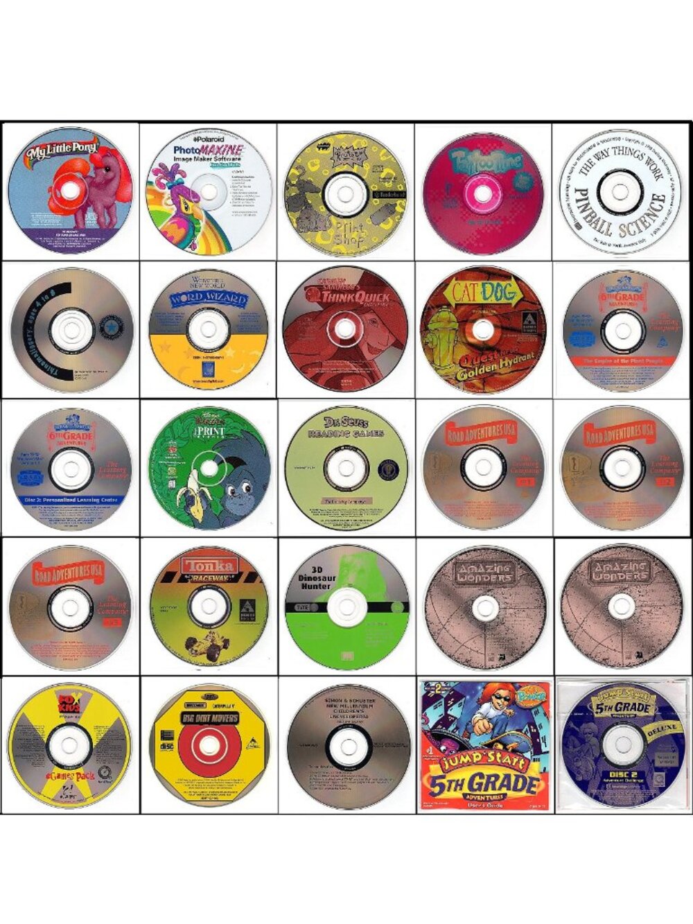 25 CD-ROM Kids Lot #5 (1998-2000) Vintage NEW or Like NEW CD's in Sleeves
